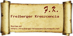 Freiberger Kreszcencia névjegykártya
